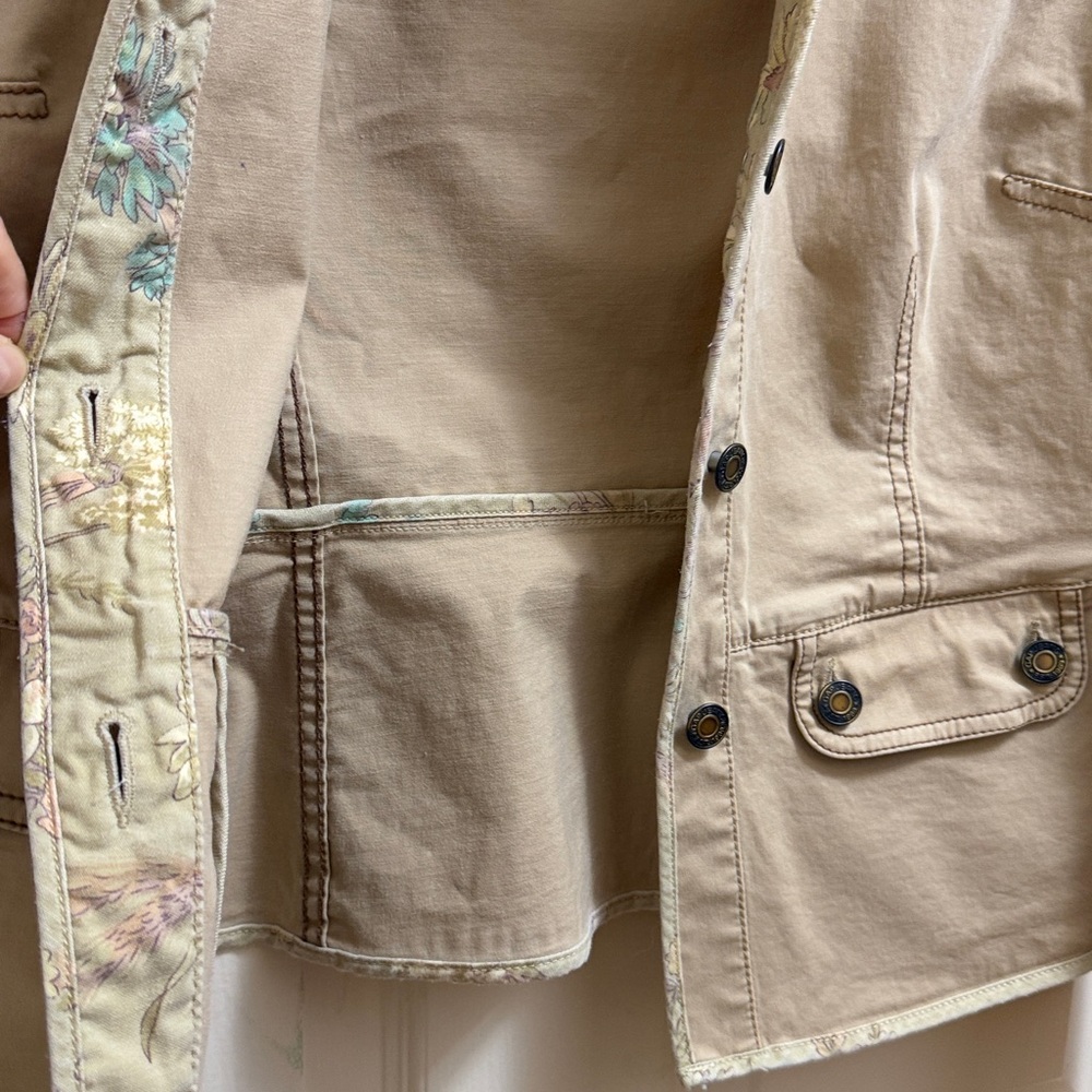 GAP Beige Utility Button-Front Jacket Cotton M - image 8